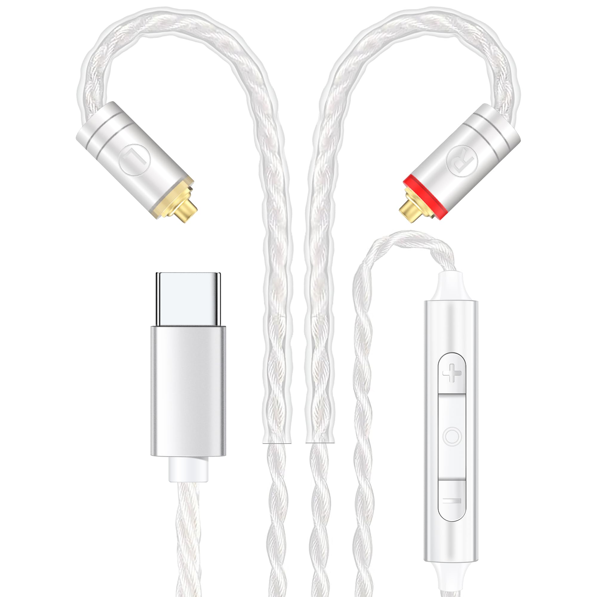 Amazon.com: Premium HiFi USB-C IEM Cable with Mic - Silver-Plated